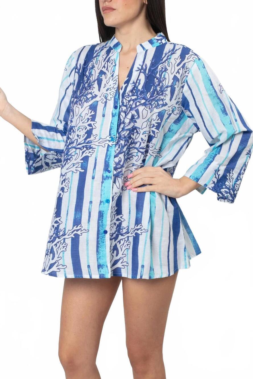 NEW ANTICA SARTORIA capri cover up in turquoise blue